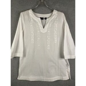 Westbound Women's size Small 100% Cotton White Tunic.
